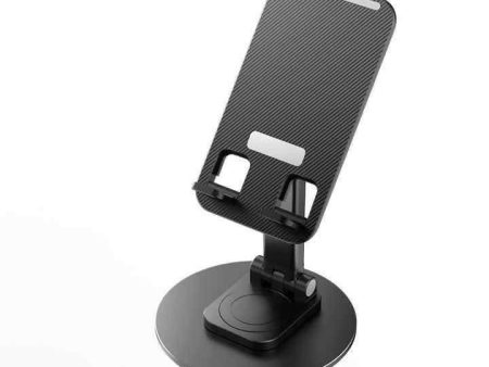 360° Rotatable & Portable Tabletop Mobile Stand with Stable Metalic Base (BLack) Discount