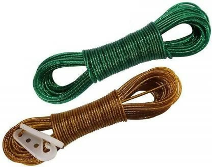 10-Meter PVC Coated Metal Clothesline Rope (Pack of 2, Multicolor) Online now