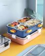 4-Compartment Stainless Steel Lunch Box Reusable,Microwave & Freezer Safe for Kids & Adults Online now