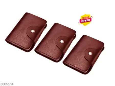 (set of 3)Button Brown Men s Women s Card Holdar Debit Credit Card slot Most Selling Low Price Product Fashion